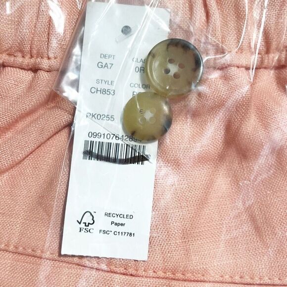 J. Crew Harbor pant in linen  Peach Clay Size M NWT CH853 - Picture 8 of 9